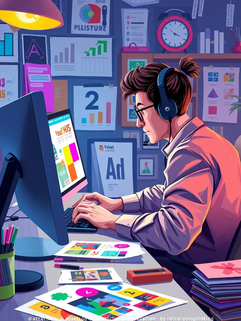 A graphic designer creating marketing materials for the organization pro bono, illustrating in-kind support.